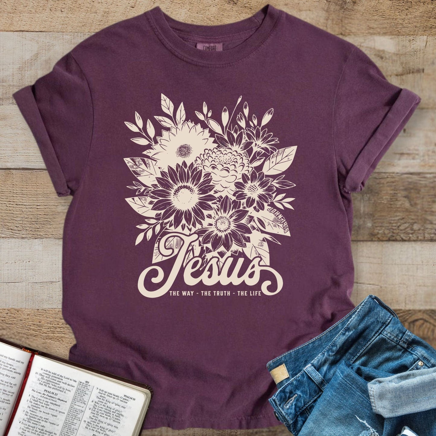 Jesus The Way Floral - Tee