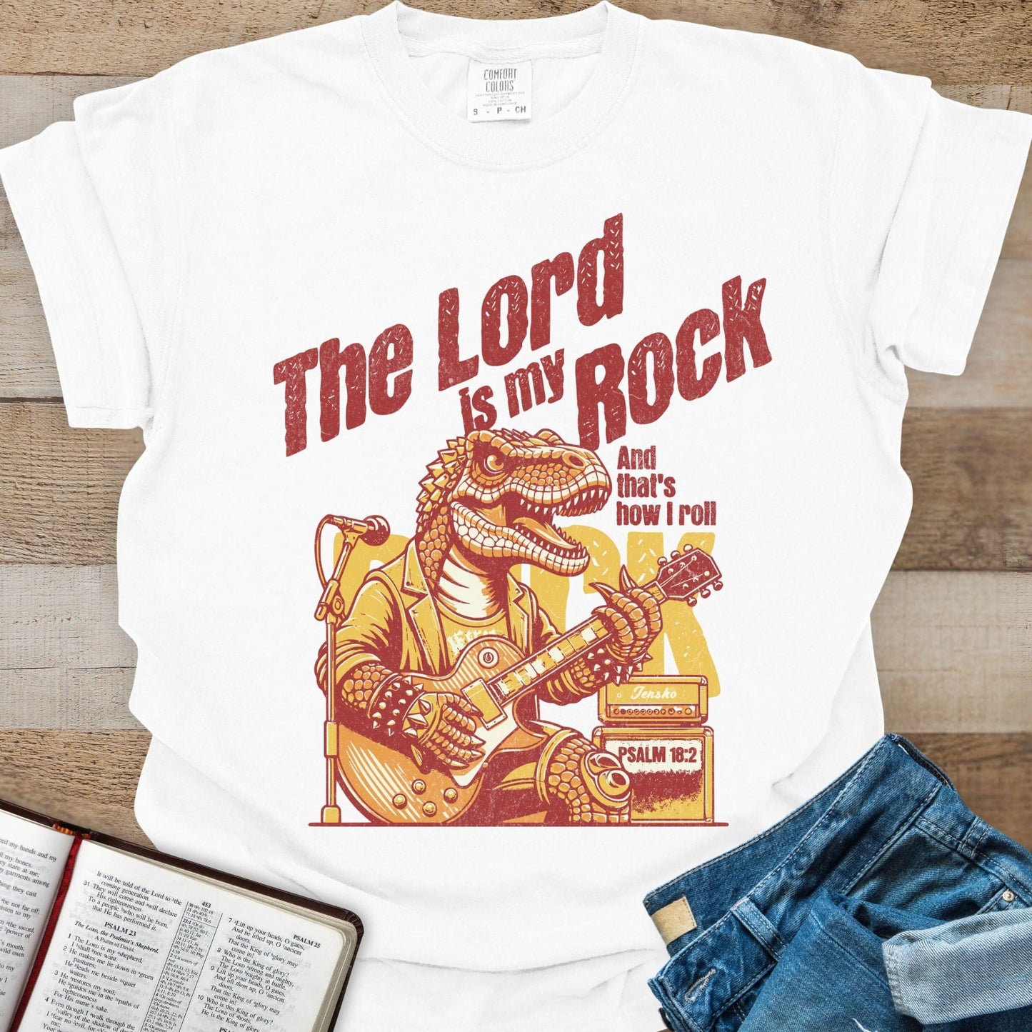The Lord is My Rock Dino - Tee