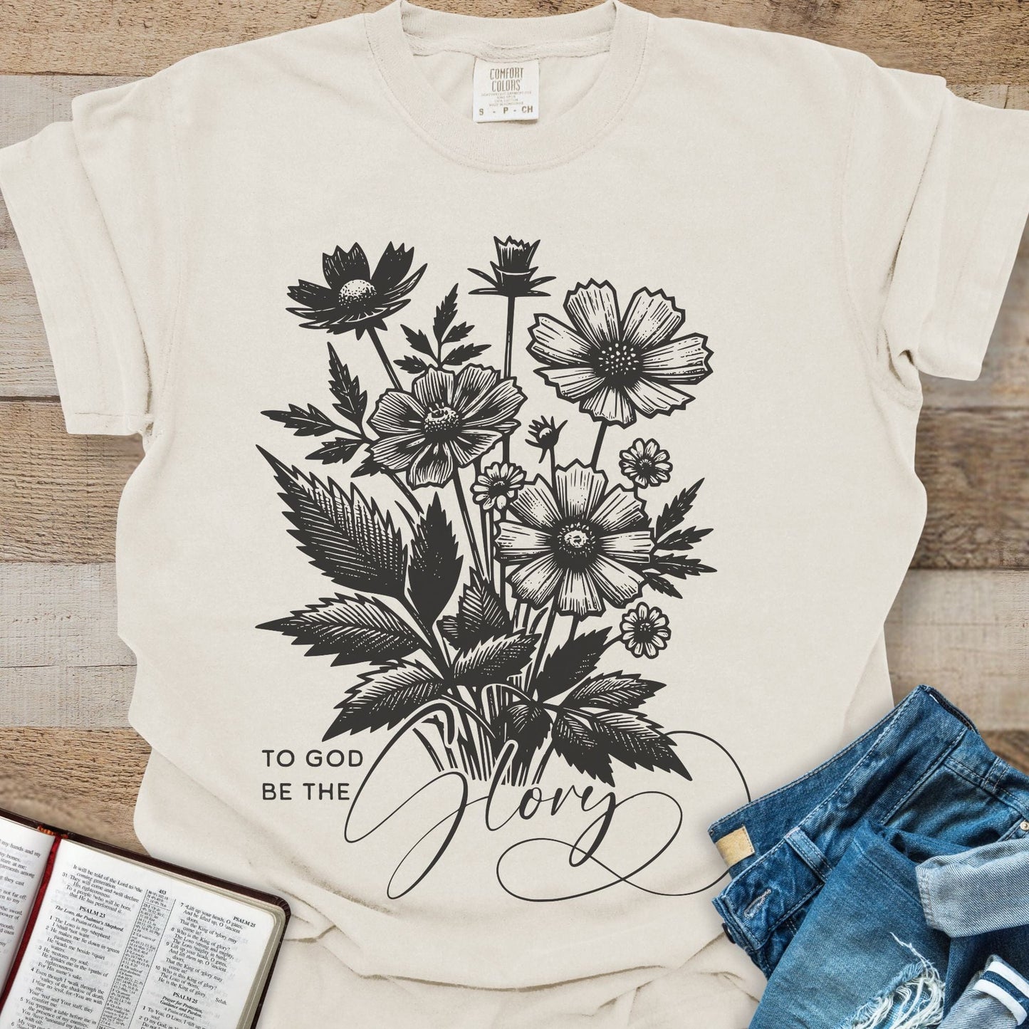To God Be the Glory Flower - Tee
