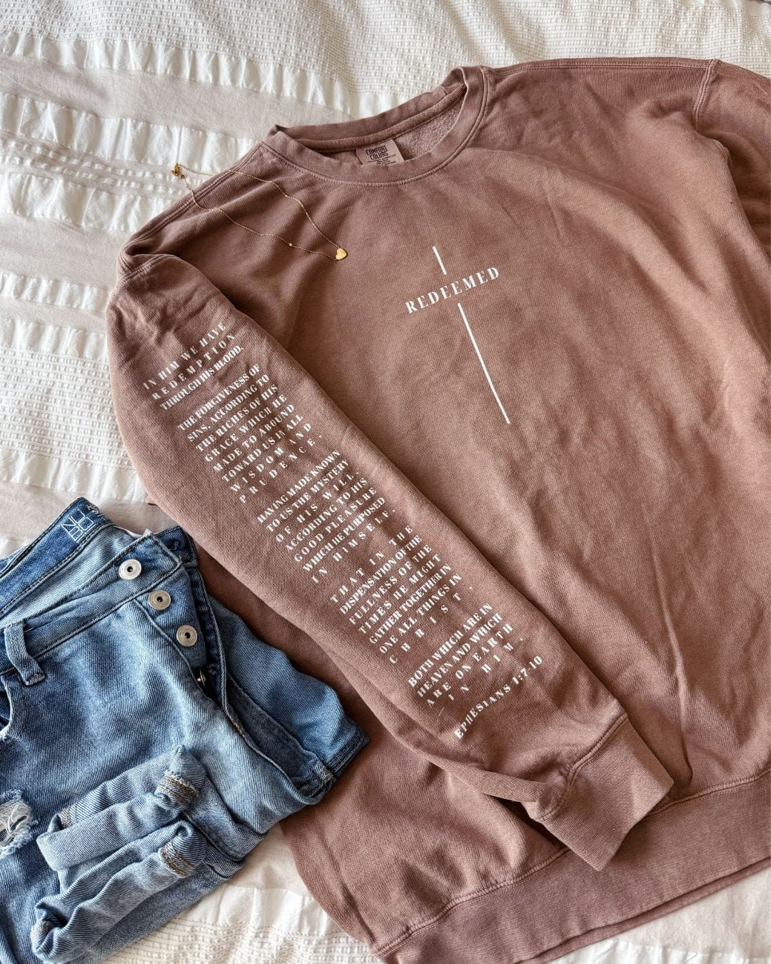 Redeemed Cloth Redeemed by the Cross - Crewneck – Gospel RepWear