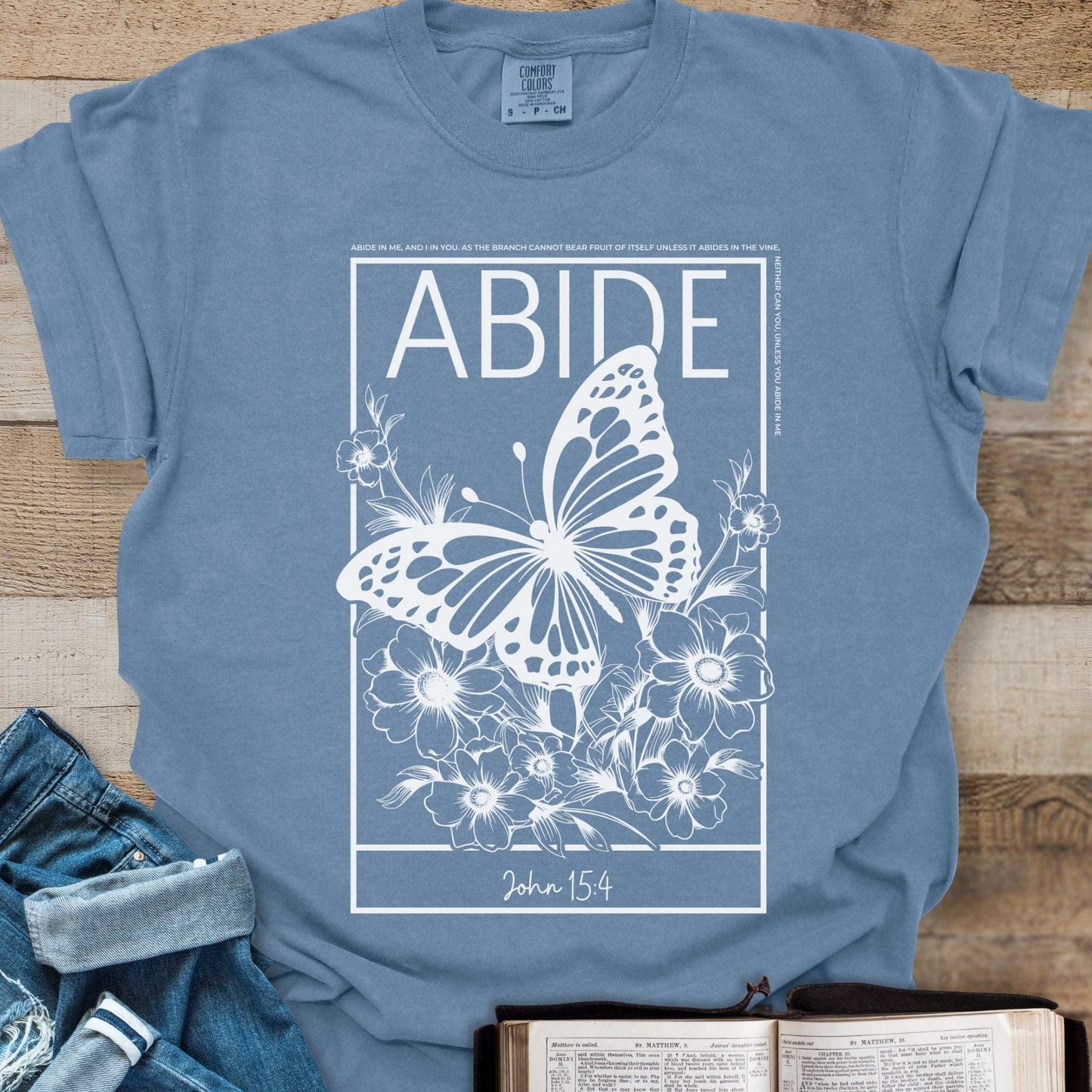 Abide Butterfly - Tee