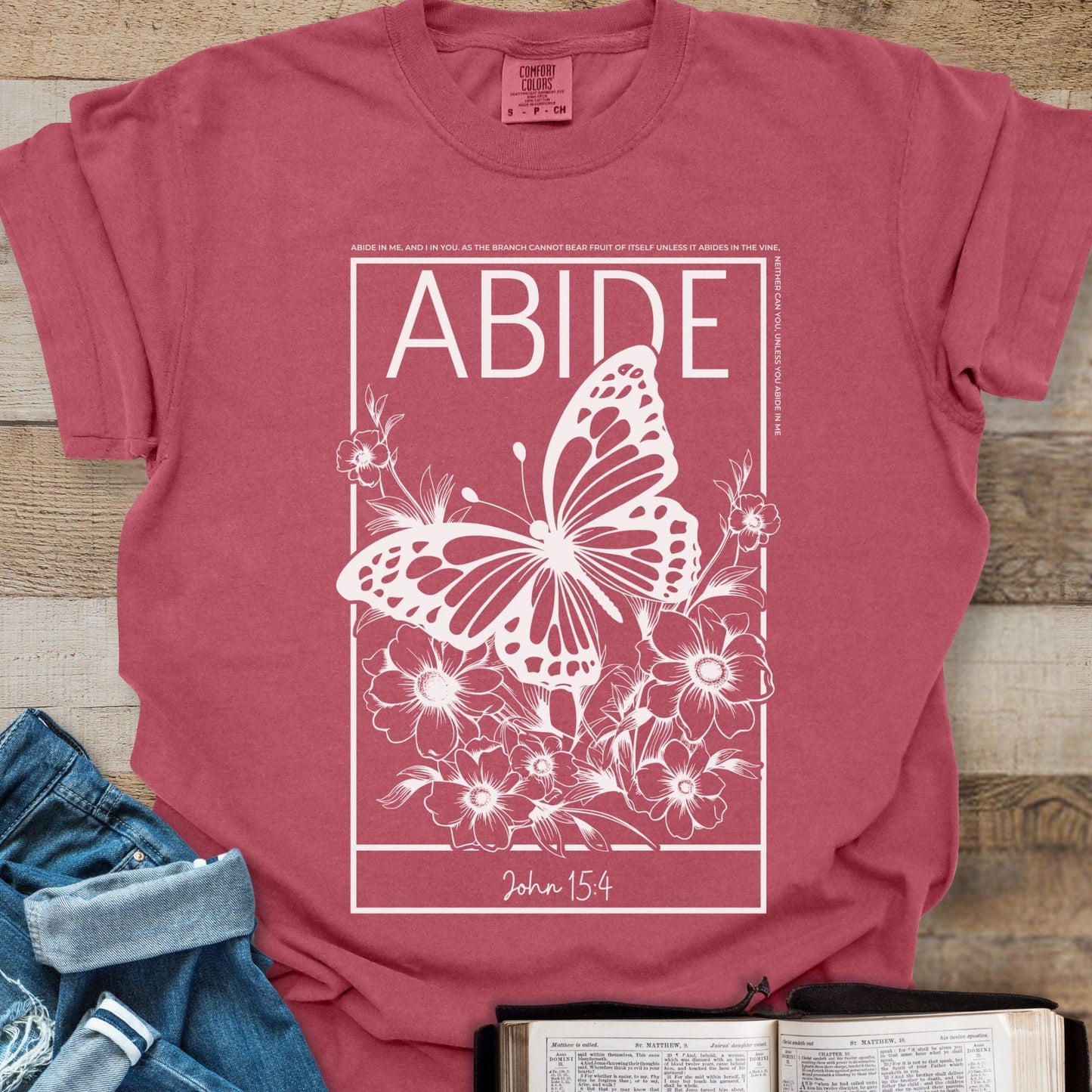 Abide Butterfly - Tee