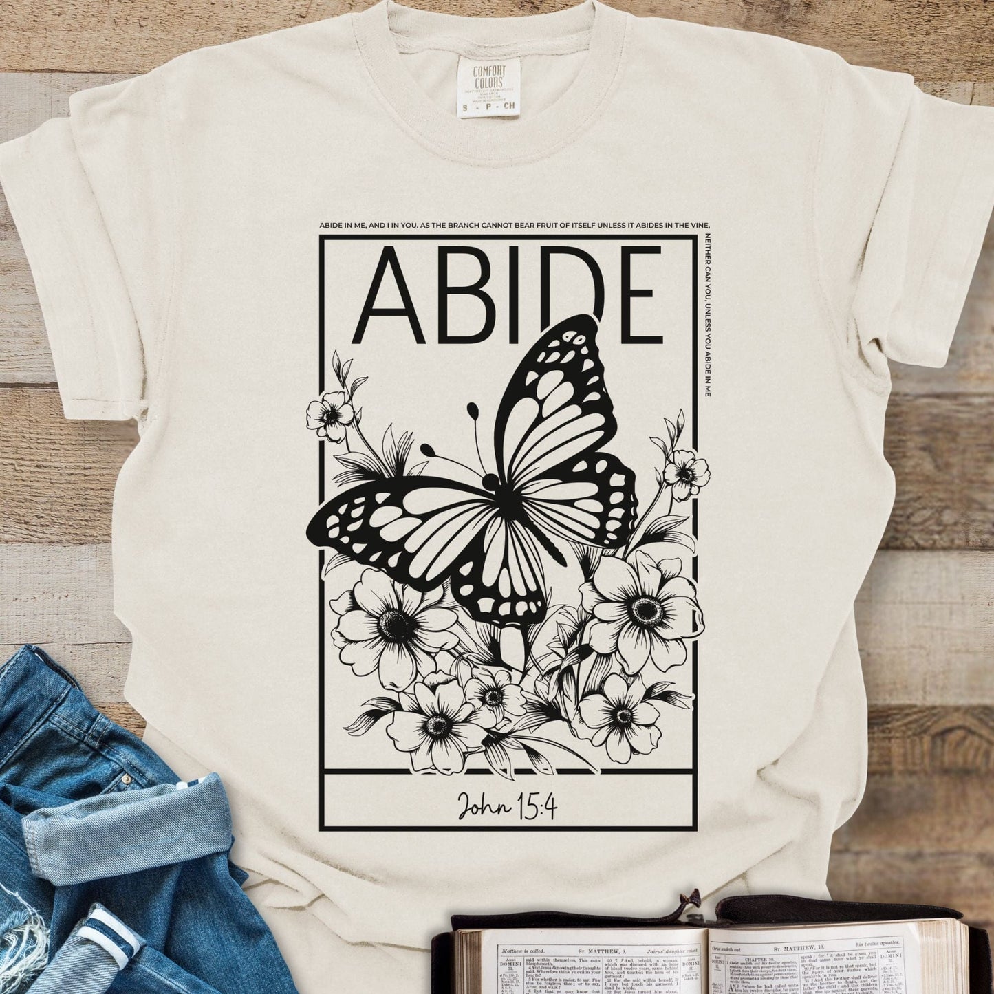 Abide Butterfly - Tee