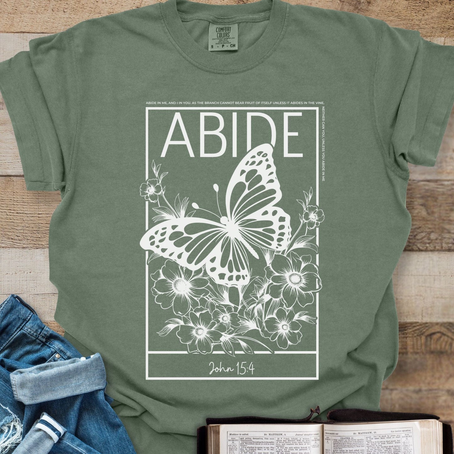 Abide Butterfly - Tee