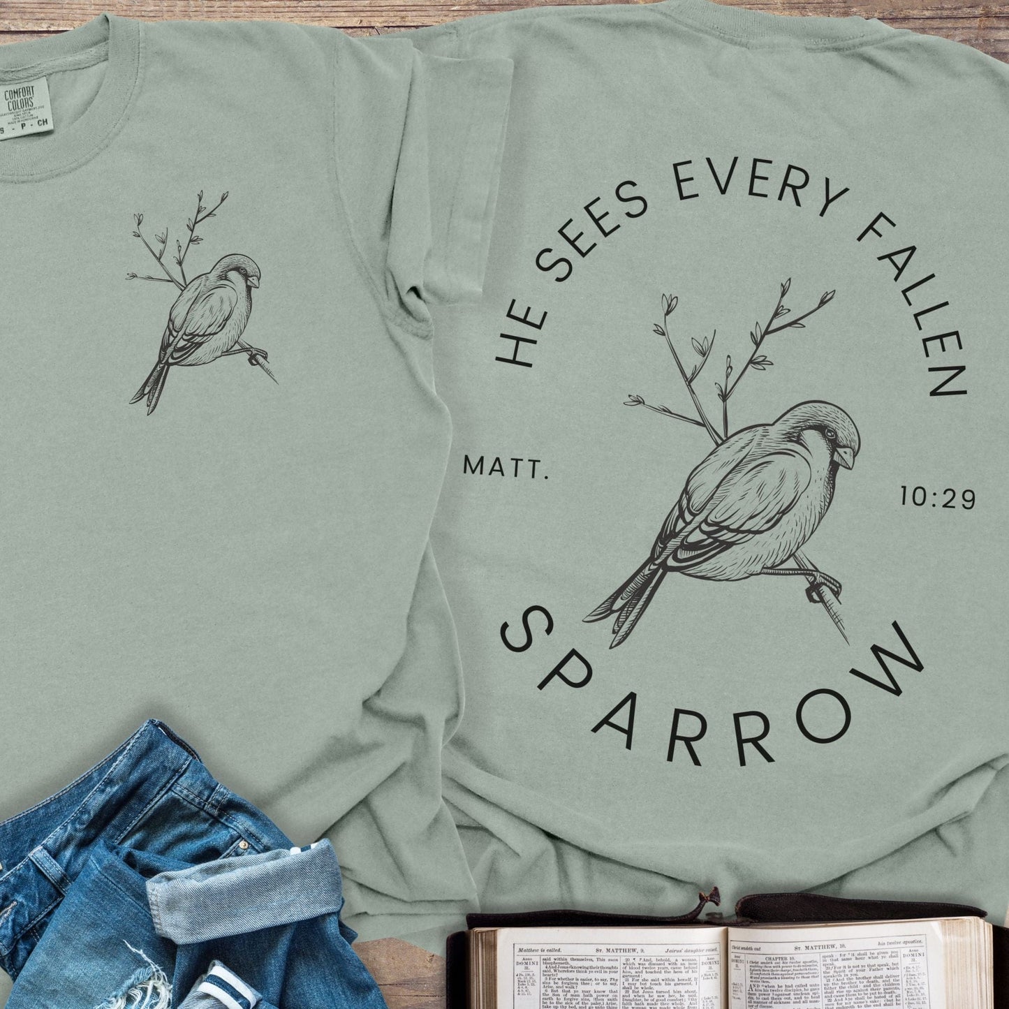 He Sees the Sparrow - Tee