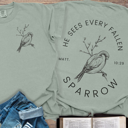 He Sees the Sparrow - Tee