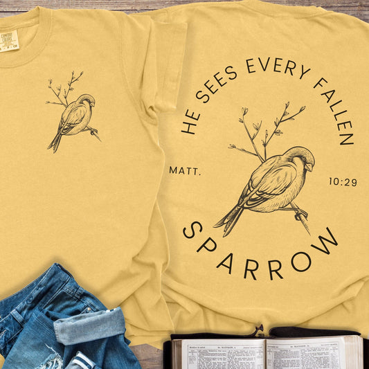 He Sees the Sparrow - Tee