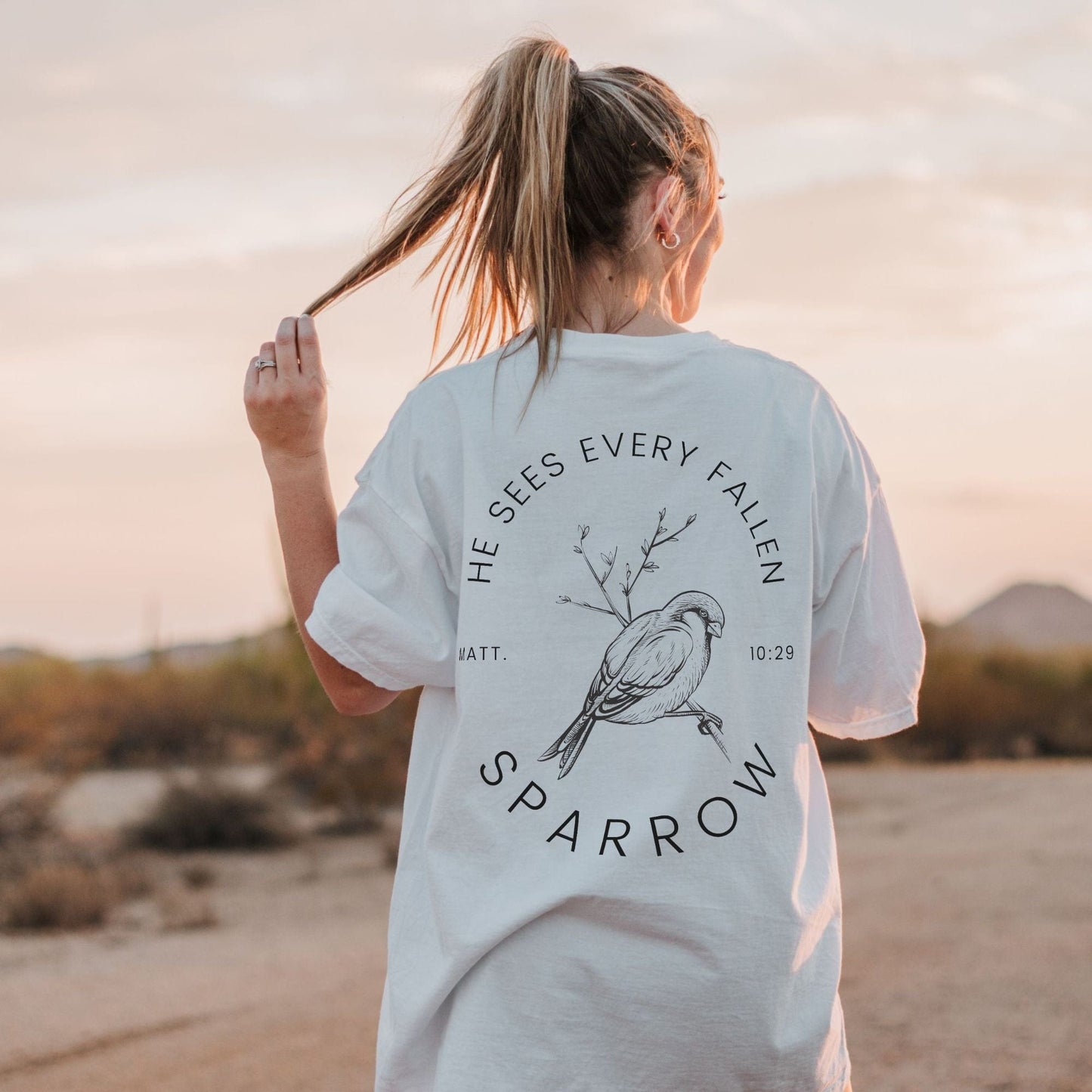 He Sees the Sparrow - Tee