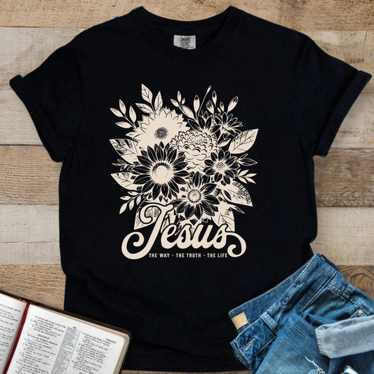Jesus The Way Floral - Tee
