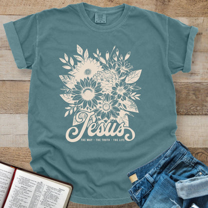 Jesus The Way Floral - Tee