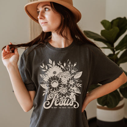 Jesus The Way Floral - Tee