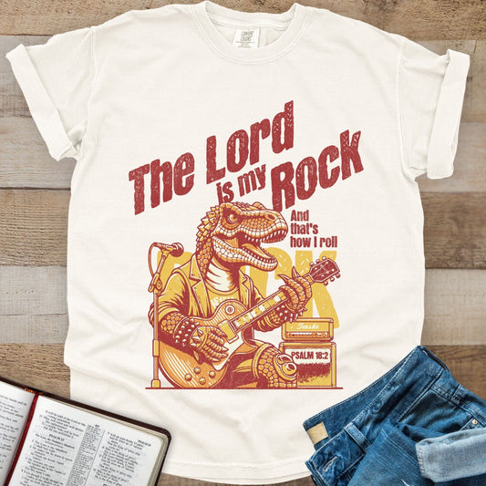 The Lord is My Rock Dino - Tee