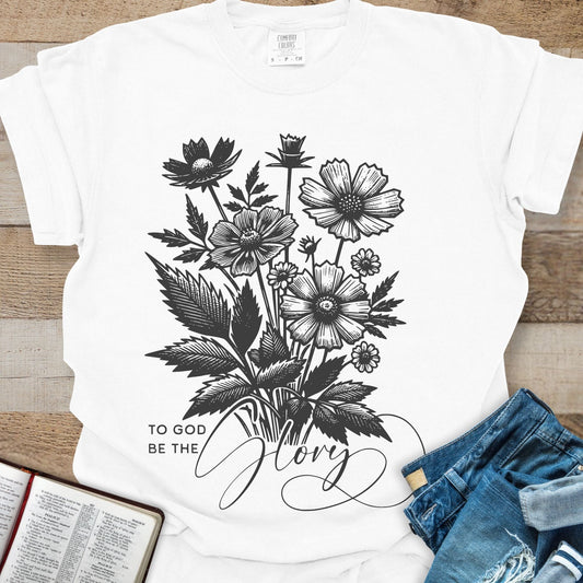 To God Be the Glory Flower - Tee