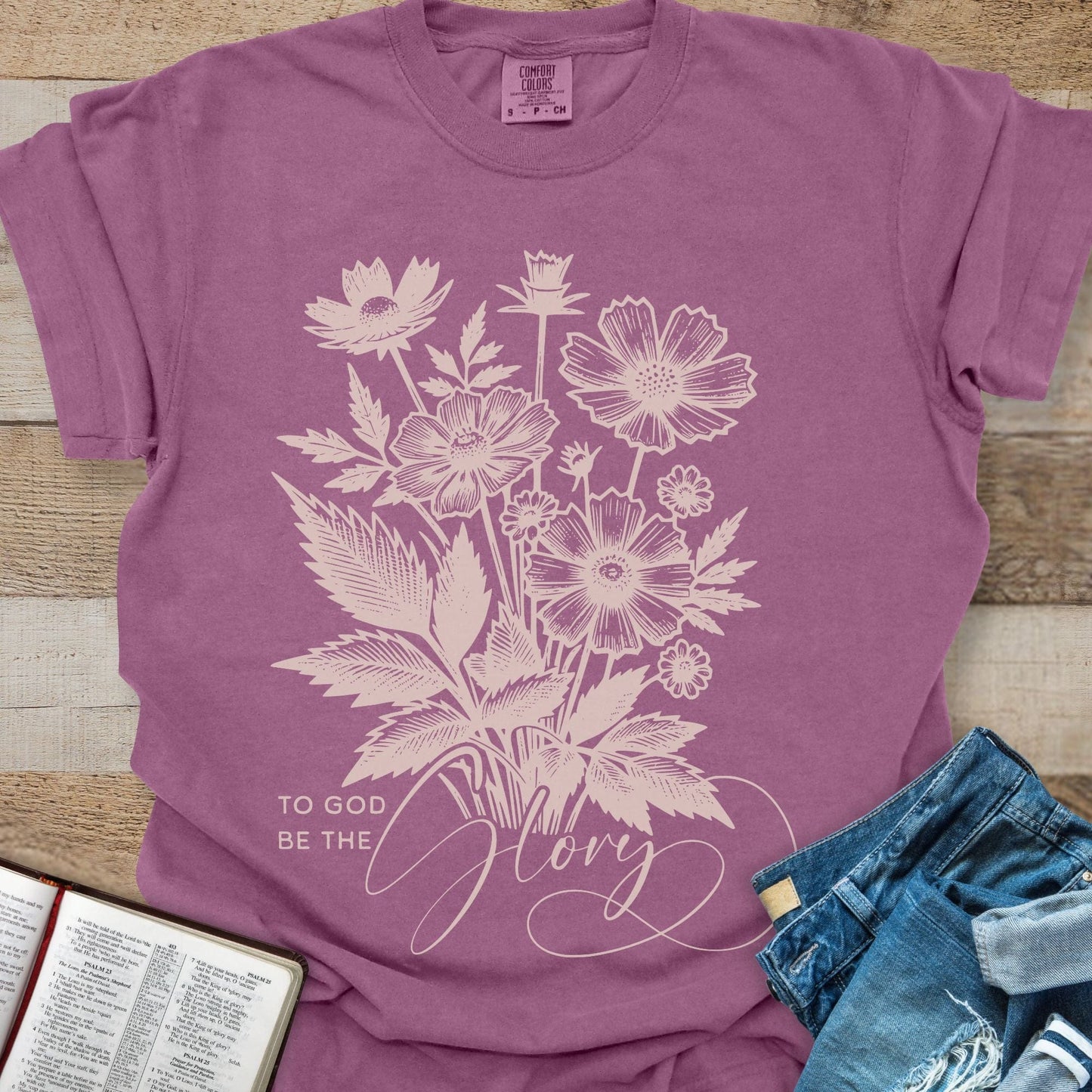 To God Be the Glory Flower - Tee