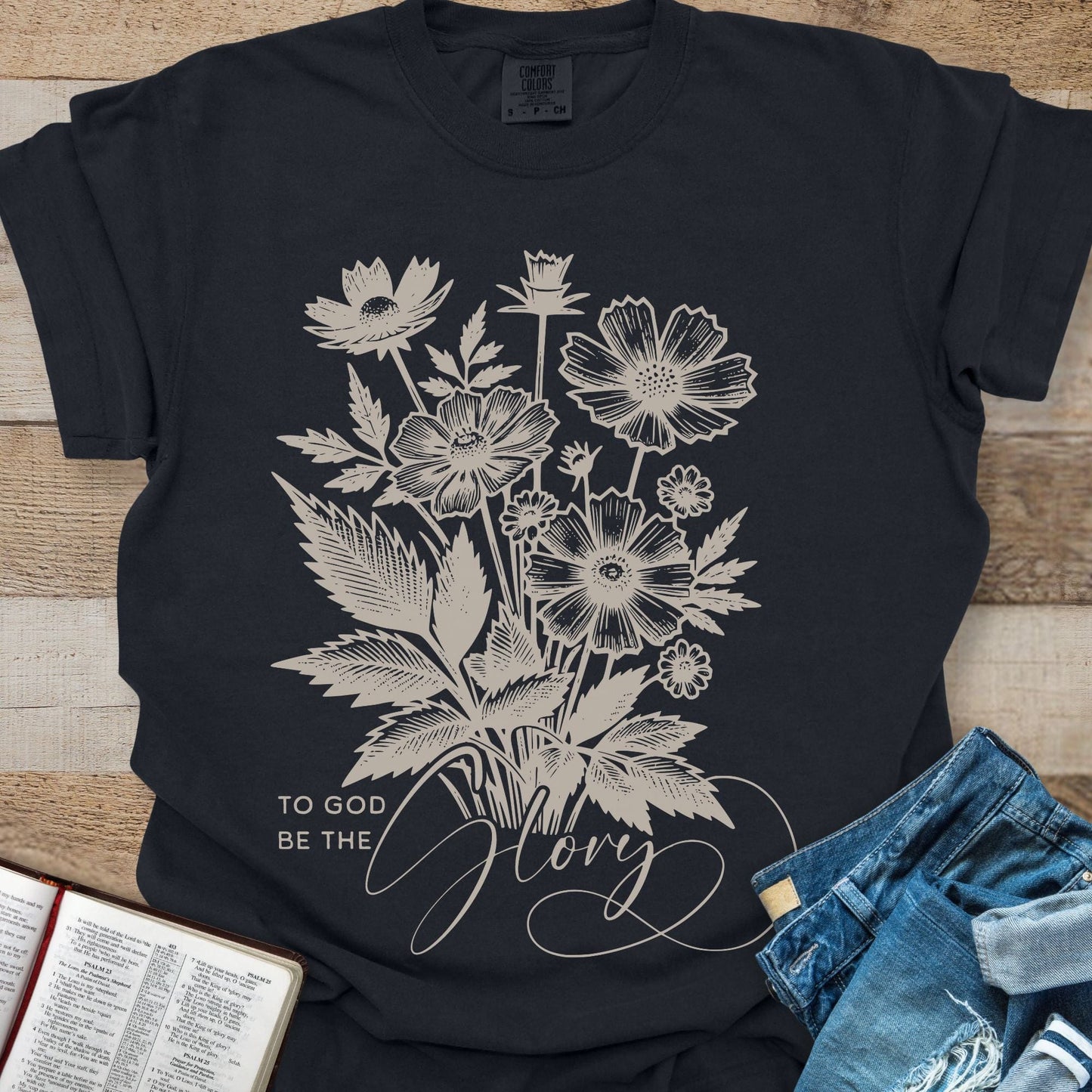 To God Be the Glory Flower - Tee
